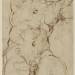 Seated Nude Male Figure (recto); Ornamental Designs of Foliage, a Grotesque Head, and a Leg (verso)